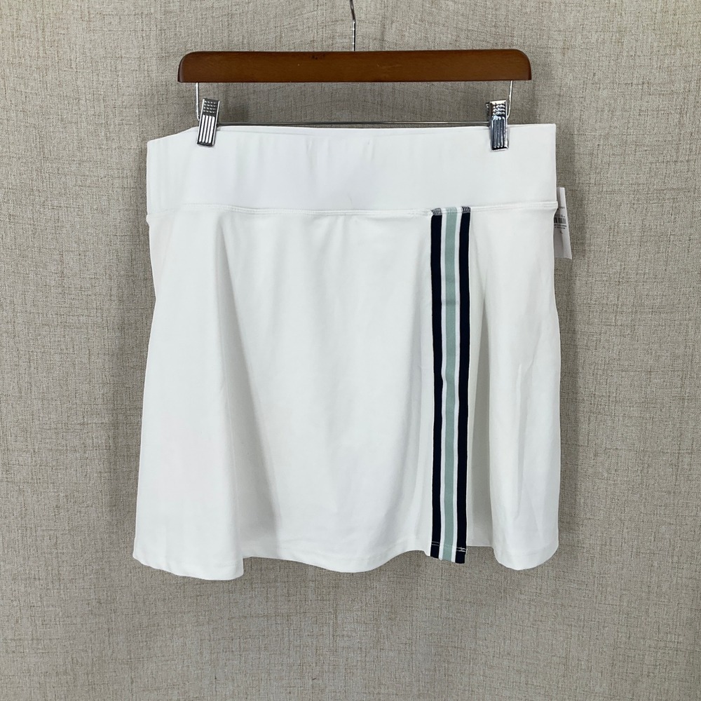 Lou & Grey Skort Women XL White Striped Athletic Preppy Activewear Golf NEW